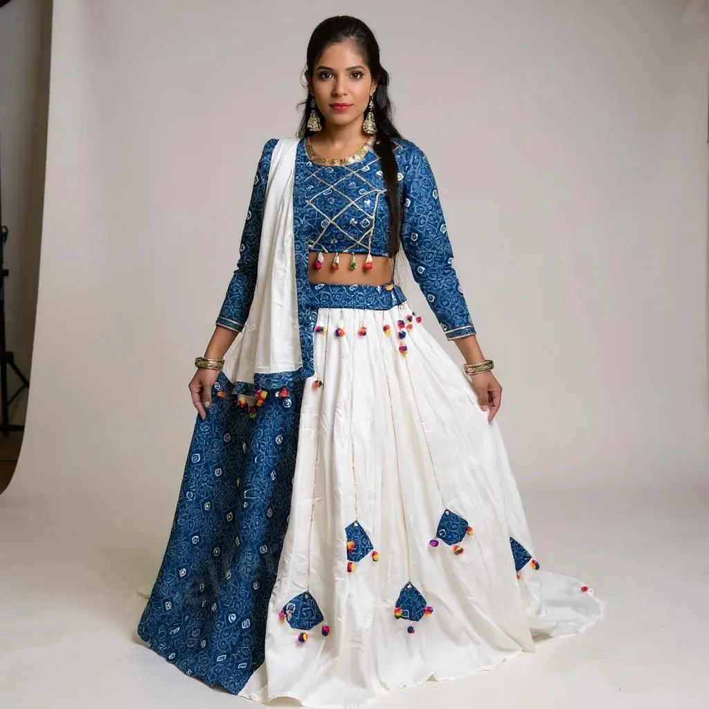 Navratri Garba Bandhani Lehenga Set | Customization available