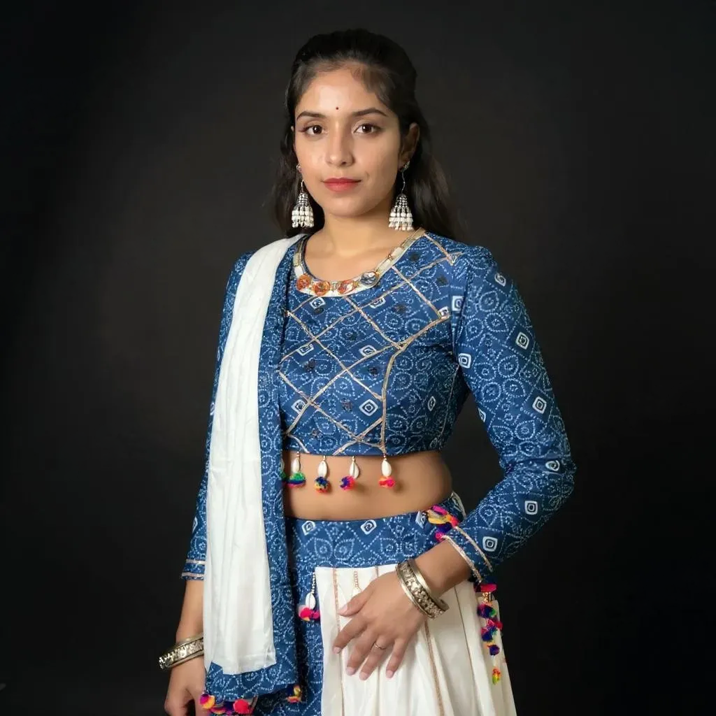 Navratri Garba Bandhani Lehenga Set | Customization available